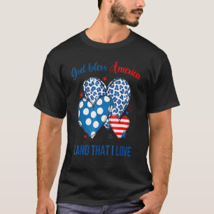 T-shirt Dieu Béni L'Amérique Terrain Que J'Aime Léopard Re