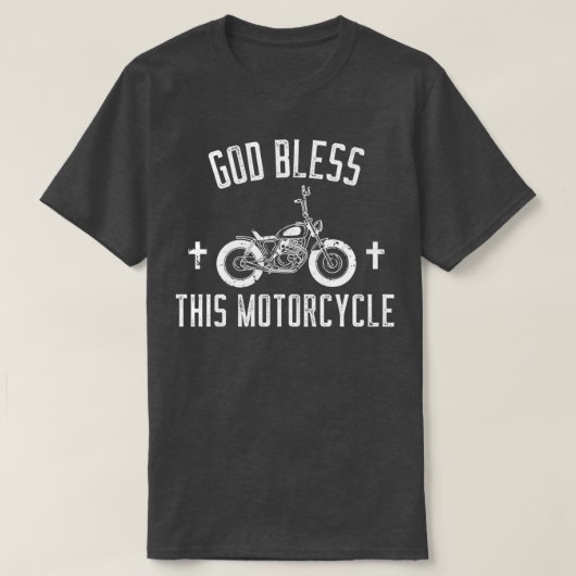 T-shirt Dieu bénisse cette moto (Design devant)