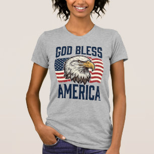 T-shirt Dieu bénisse l'Amérique Aigle Patriotique Vector D