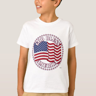 T-shirt Dieu bénisse l'Amérique avec le drapeau américain