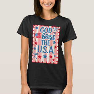 T-shirt Dieu bénisse l'Amérique drapeau américain chrétien