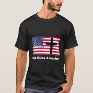 T-shirt Dieu bénisse l'Amérique drapeau patriotique avec c