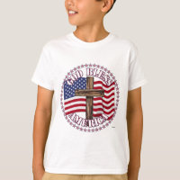 Dieu Bénisse l'Amérique et Croix Avec Drapeau USA
