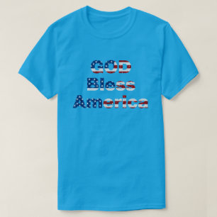 T-shirt Dieu bénisse l'Amérique Glitter 4 juillet