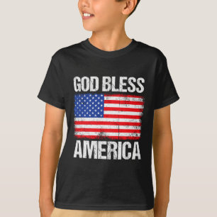 T-shirt Dieu bénisse l'Amérique Patriotique Joyeux 4 juill