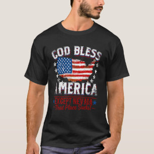 T-shirt DIEU BÉNISSE L'AMÉRIQUE Sauf NEVADA Sucre