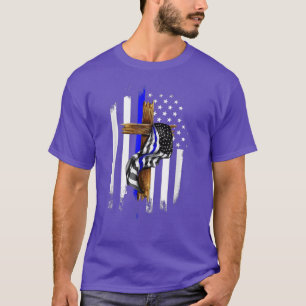 T-shirt Dieu bénisse le bleu
