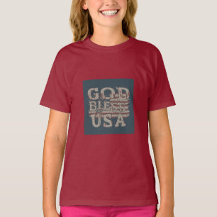 T-shirt Dieu bénisse le design USA 