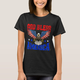 T-shirt Dieu bénisse le drapeau américain de l'aigle améri
