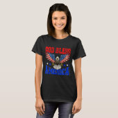 T-shirt Dieu bénisse le drapeau américain de l'aigle améri (Devant entier)