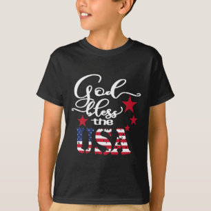 T-shirt Dieu Bénisse Les États-Unis 4 Juillet Fierté Patri