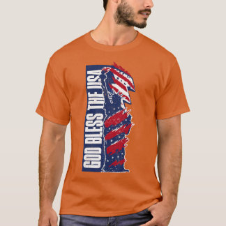 T-shirt Dieu bénisse les Etats-Unis Lady Liberty