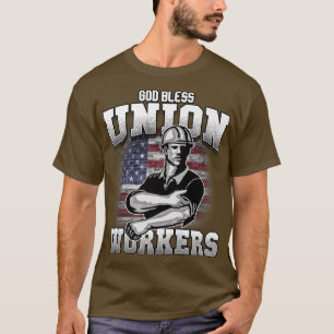 T-shirt Dieu bénisse les travailleurs syndiqués tee drapea