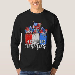 T-shirt Dieu bénit l'Amérique Mason Jar Christian