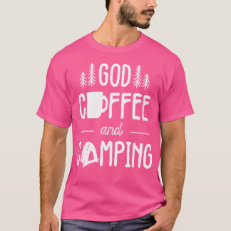 T-shirt Dieu Cadeaux De Café Et Camping Hommes Femmes Enfa