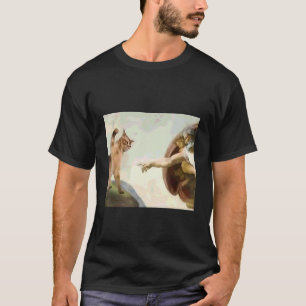 T-shirt Dieu Chat Drôle Création d'Adam Jésus Gen Z Mème G