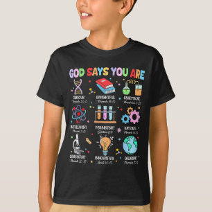 T-shirt Dieu chrétien dit que je suis verset biblique scie