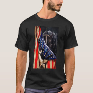 T-shirt Dieu Chrétien Du Guerrier De Jésus Américain Drape