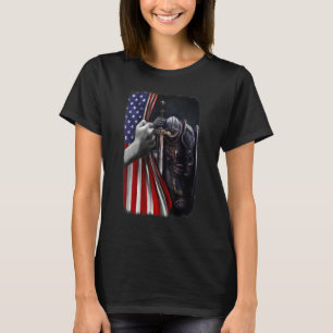 T-shirt Dieu Chrétien Du Guerrier De Jésus Drapeau América