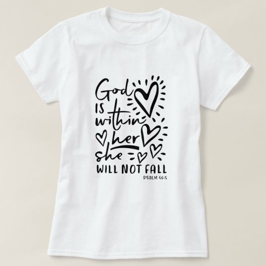 T-shirt Dieu de 46:5 de psaume est chez elle (Design devant)