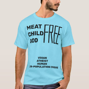 T-shirt Dieu d'enfant de viande LIBRE (surpopulation athé