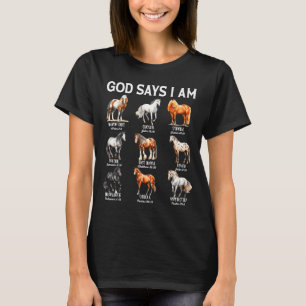 T-shirt Dieu dit que je suis cheval chrétien fille adolesc