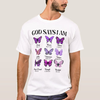 T-shirt Dieu Dit Que Je Suis Papillon Christian Femmes Fil