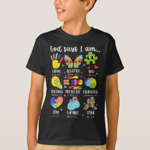 T-shirt Dieu dit que je suis Soyez gentil Autism Awareness