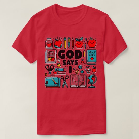 T-shirt Dieu dit que je suis un enseignant Math Design (Design devant)