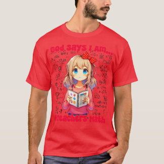 T-shirt Dieu dit que je suis un enseignant Math Design Fil