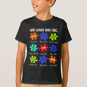 T-shirt Dieu Dit Que Vous Êtes Sensibilisation sur l'autis
