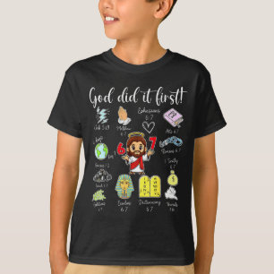 T-shirt Dieu drôle l'a fait en premier Mème 67 Jésus chrét