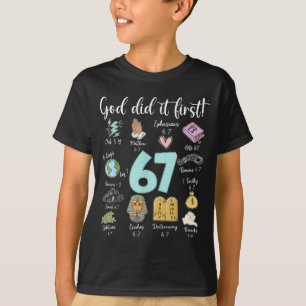 T-shirt Dieu drôle l'a fait en premier Mème 67 Jésus chrét