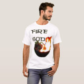 T-shirt Dieu du feu, maître du gril de BBQ (Devant entier)