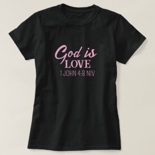 T-shirt Dieu est amour Bible Verse Foi chrétienne Noir