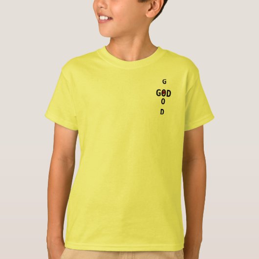 T-shirt Dieu est bon (version jaune) (Devant)
