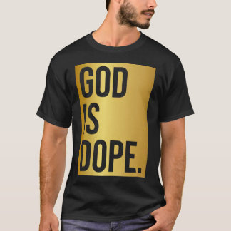 T-shirt Dieu est Dope Gold VNeck