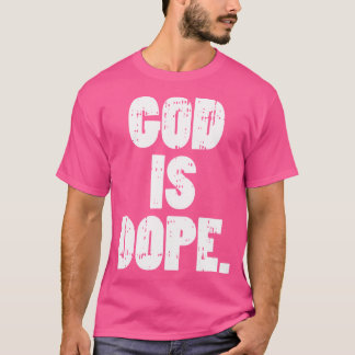 T-shirt Dieu est Dope Jésus Christ Religieux Christian Cat