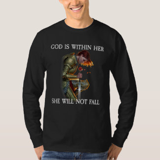 T-shirt Dieu est en elle, elle ne tombera pas