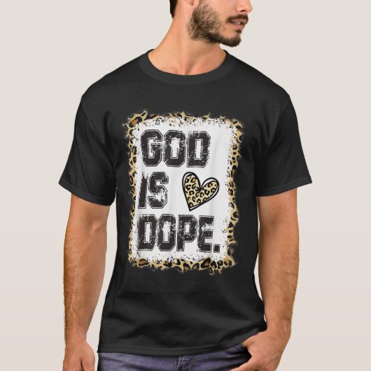 T-shirt Dieu est un Motif léopard (Devant)