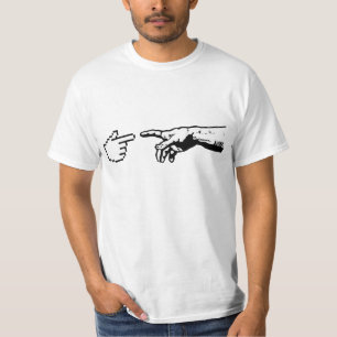 T-shirt Dieu et les mains de la machine