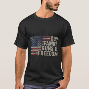 T-shirt Dieu Famille Armes Et Liberté - Pro Armes Vintage