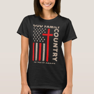 T-shirt Dieu Famille Pays Cet Ordre Américain Chrétien P