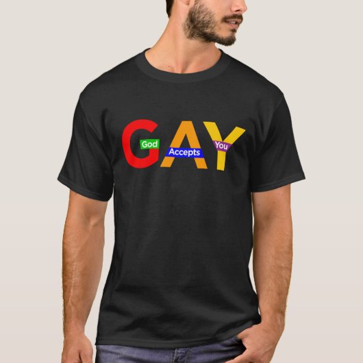 T-shirt Dieu GAI vous accepte (Devant)