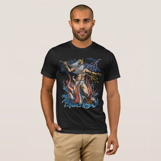 T-shirt Dieu grec Poseidon (Devant entier)