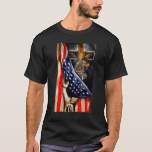 T-shirt Dieu Guerrier Du Christ Jésus Lion De Juda Croix A