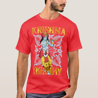 T-shirt Dieu hindou le joueur de flûte bleue Krishna
