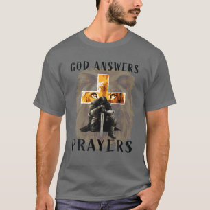 T-shirt Dieu Jésus répond à la prière Guerrier Hommes Chri