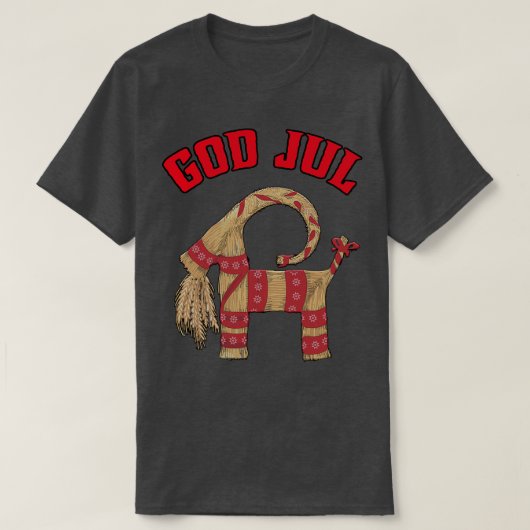 T-shirt Dieu Joyeux Noël Julbock Chèvre de paille (Design devant)