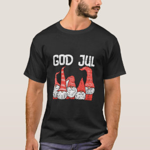 T-shirt Dieu Jul Trois Gnomes nordiques Suédois Norvégien 